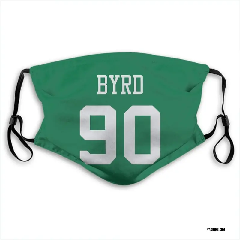 Green Dennis Byrd New York Jets Washable & Reusable Face...
